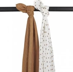 Meyco Mini Panther Swaddle - 2-pack - Toffee - 120x120cm -Babyproducten Winkel 1200x1192 1