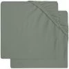 Jollein Baby Hoeslaken Ledikant Jersey 60x120cm - Ash Green - 2 Stuks