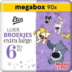 Etos Luierbroekjes - Megabox - Maat 6 - 16+ Kg - 90 Stuks (3 X 30 Stuks)