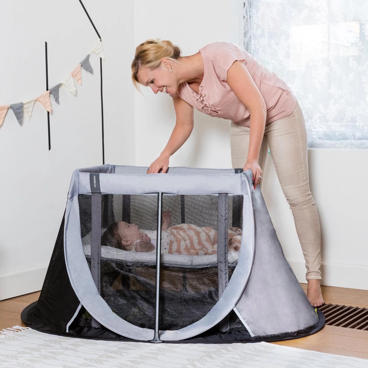 AeroMoov Instant Travel Cot Reisbed - Grey Rock 2 AeroMoov Instant Travel Cot Reisbed - Grey Rock - Afbeelding 2
