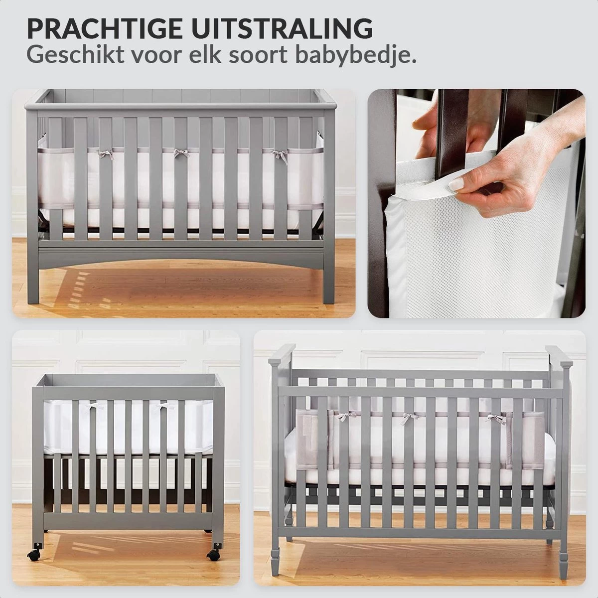 Buxibo - Baby Bed Omrander - Bedbumper - Hoofdbeschermer - Set Van 2 - 340x30cm & 160x30cm 8 Buxibo - Baby Bed Omrander - Bedbumper - Hoofdbeschermer - Set Van 2 - 340x30cm & 160x30cm - Afbeelding 8