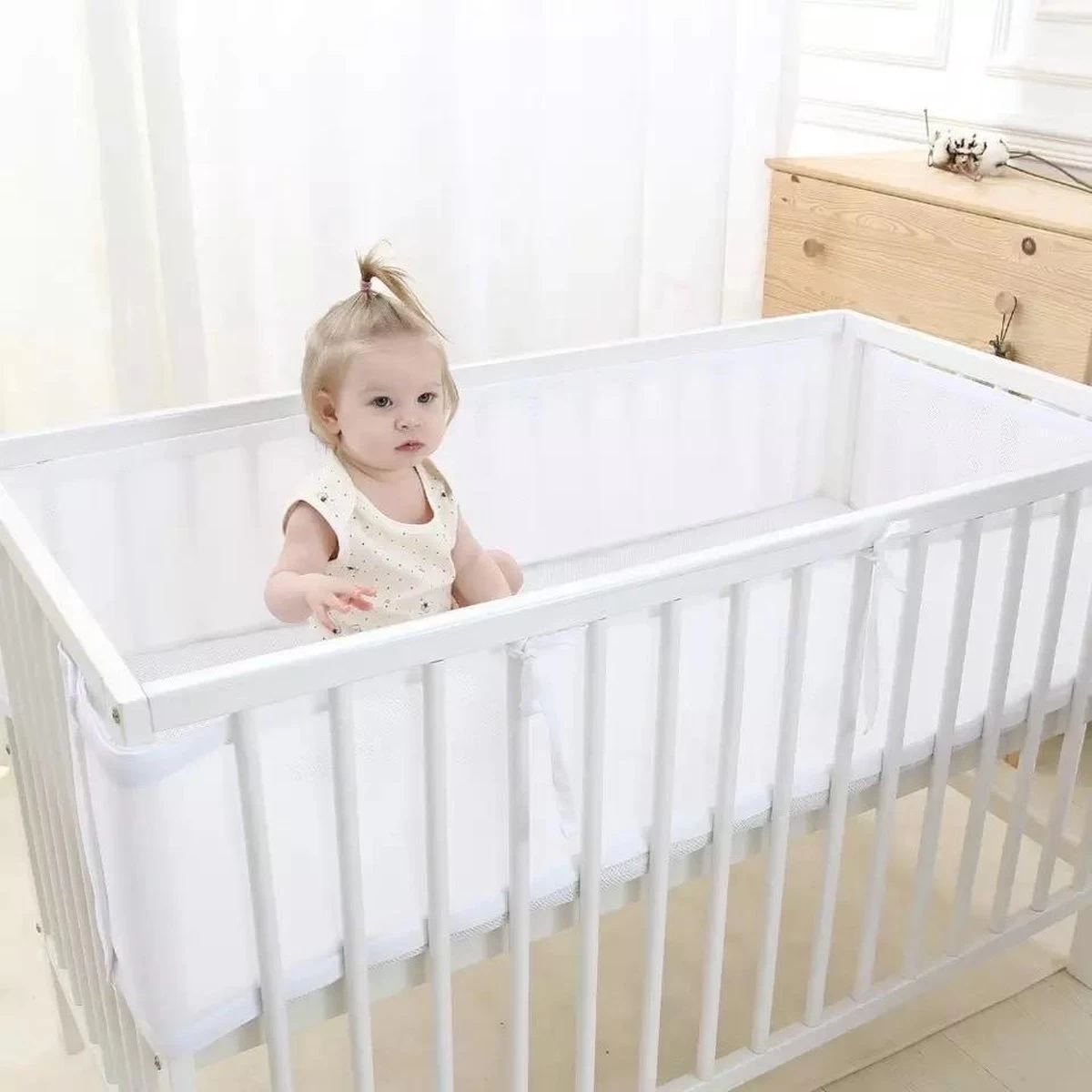 Buxibo - Baby Bed Omrander - Bedbumper - Hoofdbeschermer - Set Van 2 - 340x30cm & 160x30cm 16 Buxibo - Baby Bed Omrander - Bedbumper - Hoofdbeschermer - Set Van 2 - 340x30cm & 160x30cm - Afbeelding 16