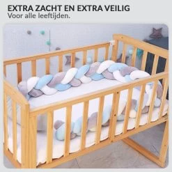 Buxibo Baby Bed Bumper - Baby Veiligheid/Hoofdbescherming/Bedbescherming - Multifunctionele Voedingskussen/Bedomrande/Boxomrander - 200CM - Blauw -Babyproducten Winkel 1200x1200 1304