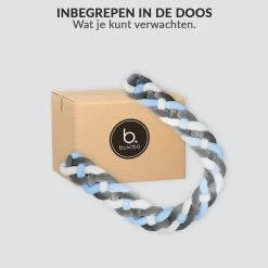 Buxibo Baby Bed Bumper - Baby Veiligheid/Hoofdbescherming/Bedbescherming - Multifunctionele Voedingskussen/Bedomrande/Boxomrander - 200CM - Blauw -Babyproducten Winkel 1200x1200 1307