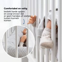Fillikid Bedbumper 190 X 9 Cm Bedomrander Ledikant - Grijs Wit Stippen -Babyproducten Winkel 1200x1200 1320
