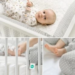 Fillikid Bedbumper 190 X 9 Cm Bedomrander Ledikant - Grijs Wit Stippen -Babyproducten Winkel 1200x1200 1329