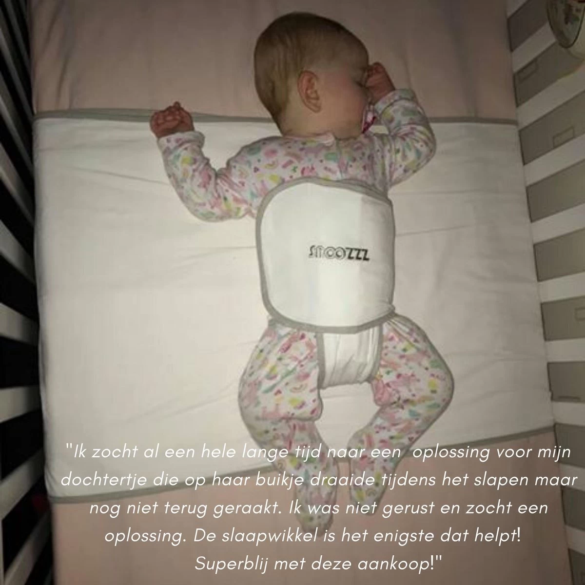 Snoozzz Slaapwikkel Regular - Baby Slaaphulp - Voorkomt Voorkeurshouding - Geschikt Voor Wieg En Ledikant - 0+ Maanden - Wit/Grijs - 180 X 50 Cm 6 Snoozzz Slaapwikkel Regular - Baby Slaaphulp - Voorkomt Voorkeurshouding - Geschikt Voor Wieg En Ledikant - 0+ Maanden - Wit/Grijs - 180 X 50 Cm - Afbeelding 6