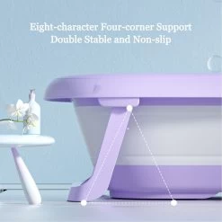 K IKIDO Babybadje Opvouwbaar - 3 In 1 Opvouwbaar - 83 × 48 × 23,5 Cm - Baby Badje - Peuterbadje - Babybadkuip -Inclusief Badkussen - Purper -Babyproducten Winkel 1200x1200 429