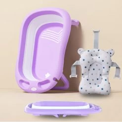 K IKIDO Babybadje Opvouwbaar - 3 In 1 Opvouwbaar - 83 × 48 × 23,5 Cm - Baby Badje - Peuterbadje - Babybadkuip -Inclusief Badkussen - Purper -Babyproducten Winkel 1200x1200 431