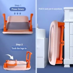 K IKIDO Babybadje - Bad Baby - Opvouwbare Babybadje - Babybadkuip - Met Steunkussen & Badkruk - Opvouwbaar Bad Kinderen - Bath Bucket - Oranje -Babyproducten Winkel 1200x1200 448