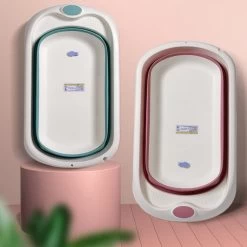 Babybadje - Peuterbadje - Opvouwbaar - Incl. Baby Badkussen - 84 Cm Lang - 0 Tot 3 Jaar - Roze -Babyproducten Winkel 1200x1200 457