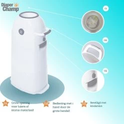 Luieremmer Medium Zilver - Middel - Zonder Navulling - Geschikt Voor Pampers En Huggies - Stoma -Babyproducten Winkel 1200x1200 541