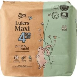 Etos Luiers Puur & Zacht - Maat 4 (7-18 Kg) - 78 Stuks (3x26)