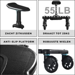 Merkloos Kinderwagen/Buggy Meerijdplankje - Kant & Klaar - In Elkaar Gezet - Universeel – Met Zitje – Verstelbaar – Zwart -Babyproducten Winkel 1200x1200 793