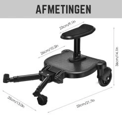 Merkloos Kinderwagen/Buggy Meerijdplankje - Kant & Klaar - In Elkaar Gezet - Universeel – Met Zitje – Verstelbaar – Zwart -Babyproducten Winkel 1200x1200 794