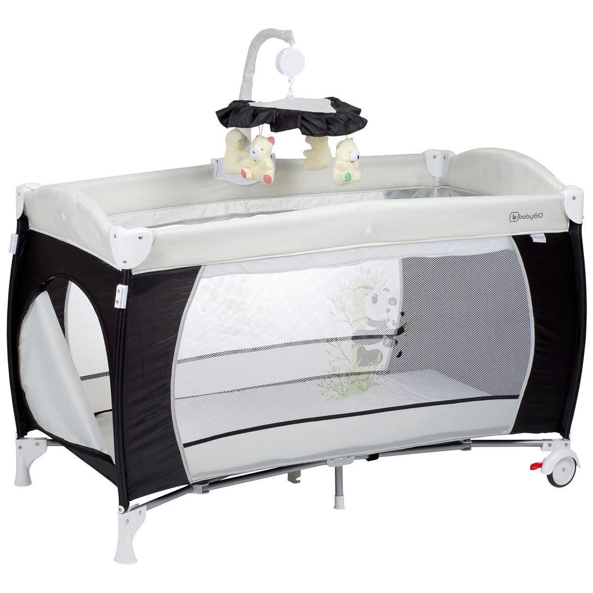 Campingbed BabyGO Sleeper DeLuxe Zwart (incl. Bodemverhoger) 2 Campingbed BabyGO Sleeper DeLuxe Zwart (incl. Bodemverhoger) - Afbeelding 2