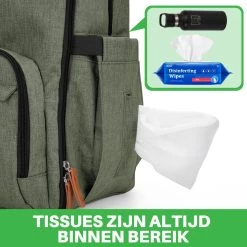 Brisby Slijtvaste Luiertas – Verzorgingstas – Met Buggymontage - Groen -Babyproducten Winkel 1200x1200 831