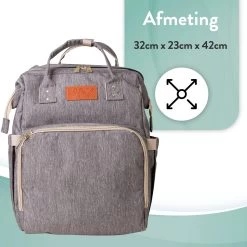 Luiertas Rugzak - Monx Luiertas Verzorgingstas Met Uitklapbaar Babybedje - Overzichtelijke Luierrugzak Extra Buggy En Kinderwagen Haken Inclusief Geïsoleerde Flessenhouder - Grijs -Babyproducten Winkel 1200x1200 862