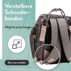 Luiertas Rugzak - Monx Luiertas Verzorgingstas Met Uitklapbaar Babybedje - Overzichtelijke Luierrugzak Extra Buggy En Kinderwagen Haken Inclusief Geïsoleerde Flessenhouder - Grijs -Babyproducten Winkel 1200x1200 869