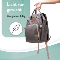 Luiertas Rugzak - Monx Luiertas Verzorgingstas Met Uitklapbaar Babybedje - Overzichtelijke Luierrugzak Extra Buggy En Kinderwagen Haken Inclusief Geïsoleerde Flessenhouder - Grijs -Babyproducten Winkel 1200x1200 871