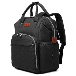 Miss Lulu Luiertas Rugzak - Inclusief Buggy En Kinderwagen Haken - Zwart (E6705 BK) -Babyproducten Winkel 1200x1200 893