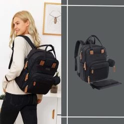 Luiertas Rugzak - Incl. Buggy / Kinderwagen Haken En Verschoningsmat - Complete Set - Zwart Van Zedar -Babyproducten Winkel 1200x1200 904