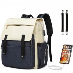 Miss Lulu Luier- En Verzorgingstas - Luiertas Met USB Oplaadstation - Baby Rug Tas Met Isoleervak - Reis Rugzak - Grote Capaciteit - Unisex/Jongens/Meisjes - Blauw (E1970 NY) -Babyproducten Winkel 1200x1200 910