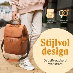JeRie Luiertas Rugzak – Verschoonmatje – Verzorgingstas – Luiertassen – Met Kinderwagen Haken - Bruin -Babyproducten Winkel 1200x1200 927