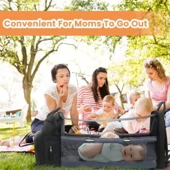 Merkloos Luiertas Rugzak - Luiertassen Met Babybed - Grote Luiertas Met Wieg - Luiertas Verzorgingstas Met Babybedje - Verzorgingsrugzak - Zwart -Babyproducten Winkel 1200x1200 958