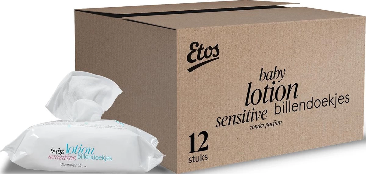 Etos Baby Lotion Sensitive Billendoekjes - 960 Stuks (12 X 80 Stuks) 1 Etos Baby Lotion Sensitive Billendoekjes - 960 Stuks (12 X 80 Stuks)