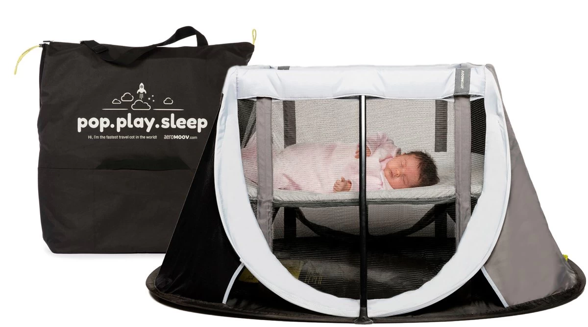 AeroMoov Instant Travel Cot Reisbed - Grey Rock 1 AeroMoov Instant Travel Cot Reisbed - Grey Rock