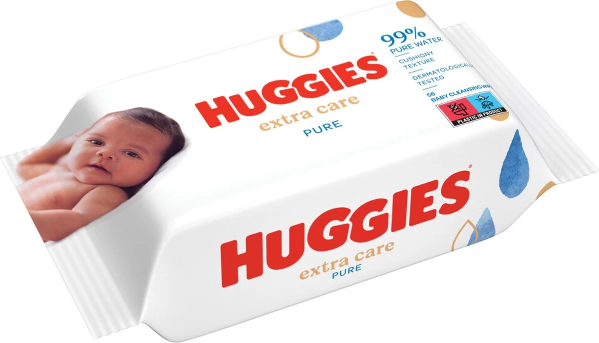 Huggies Billendoekjes - Baby Wipes - Pure Extra Care - 99% Water 56 Doekjes 2 Huggies Billendoekjes - Baby Wipes - Pure Extra Care - 99% Water 56 Doekjes - Afbeelding 2