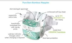 PureBorn Bamboe Luiers - Maat 5 (11-18kg) - 22 Stuks | Flowers -Babyproducten Winkel 1200x723