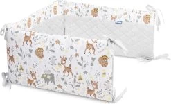 Sensillo Baby Bedbumper - Bedomrander - Anti Stootrand Ledikant - Bed Zijbeschermers - 180x30cm - Grijs Bosdiertjes -Babyproducten Winkel 1200x729