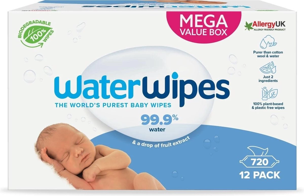 WaterWipes Billendoekjes Bio - 12 X 60 Stuks - 720 Doekjes 3 WaterWipes Billendoekjes Bio - 12 X 60 Stuks - 720 Doekjes - Afbeelding 3
