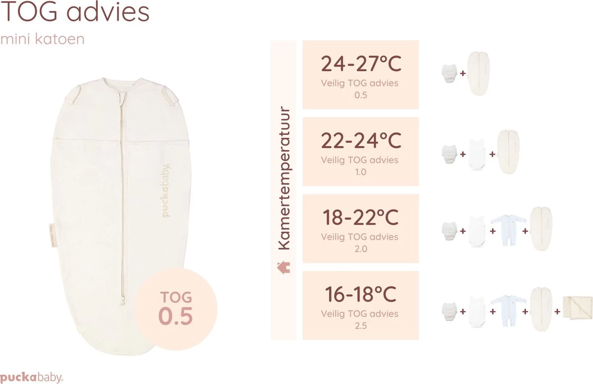Puckababy Inbakerslaapzak Original Mini - 3-6 Maanden - Cotton - Pure 7 Puckababy Inbakerslaapzak Original Mini - 3-6 Maanden - Cotton - Pure - Afbeelding 7