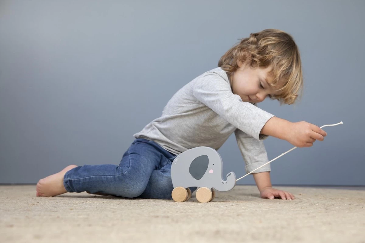 Little Dutch Houten Olifant - Trekfiguur 4 Little Dutch Houten Olifant - Trekfiguur - Afbeelding 4