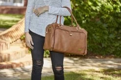 Grote Luiertas Double Zip Satchel Chestnut Redwood - Kunstleer - 42 Cm Breed -Babyproducten Winkel 1200x799 33