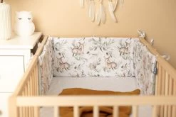 Sensillo Baby Bedbumper - Bedomrander - Anti Stootrand Ledikant - Bed Zijbeschermers - 180x30cm - Wafel Mint Hertjes -Babyproducten Winkel 1200x800 184