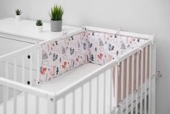Sensillo Baby Bedbumper - Bedomrander - Anti Stootrand Ledikant - Bed Zijbeschermers - 180x30cm - Wafel Roze Vosjes -Babyproducten Winkel 1200x800 193