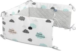 Sensillo Baby Bedbumper - Bedomrander - Anti Stootrand Ledikant - Bed Zijbeschermers - 180x30cm - Grijze Wolkjes -Babyproducten Winkel 1200x800 198