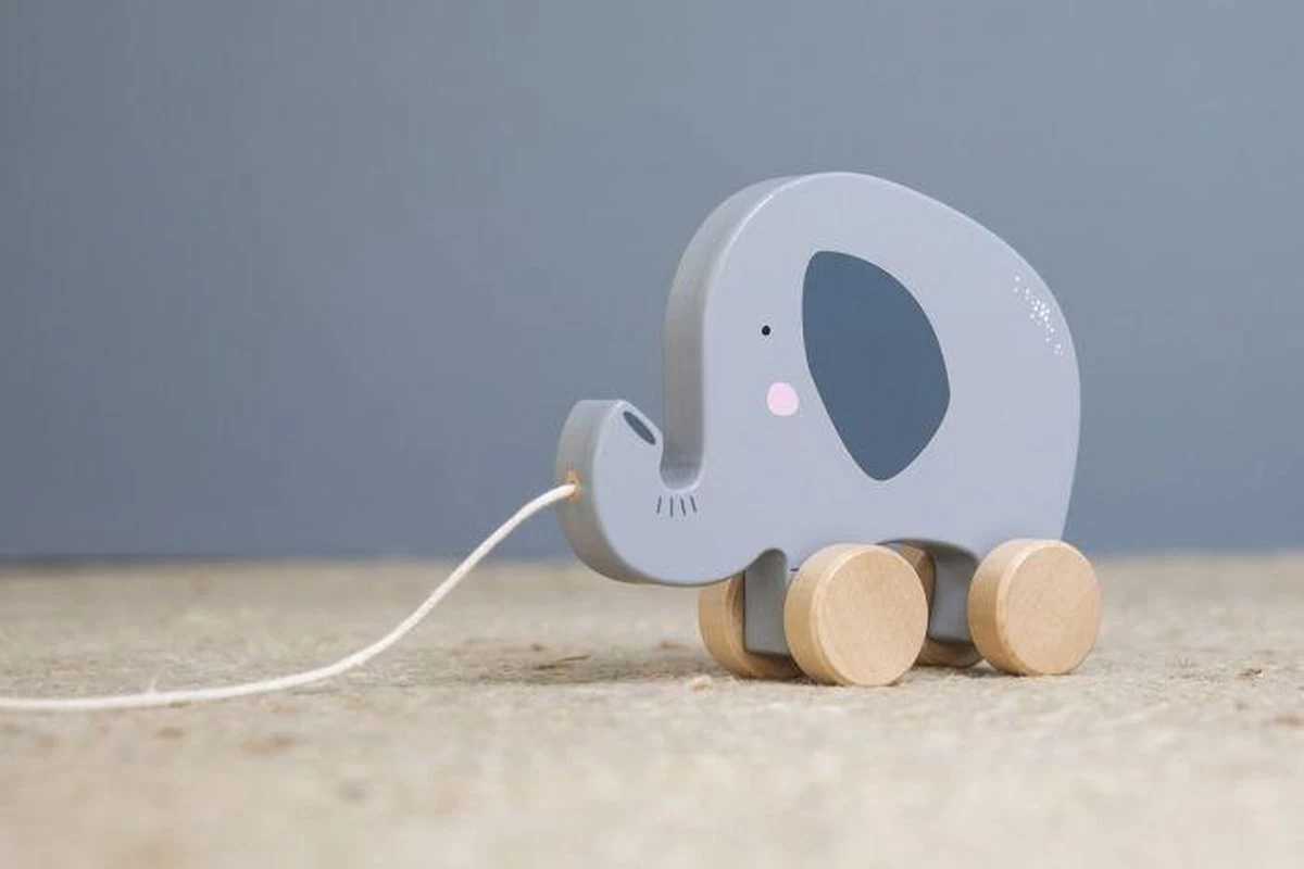 Little Dutch Houten Olifant - Trekfiguur 2 Little Dutch Houten Olifant - Trekfiguur - Afbeelding 2