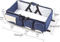 Merkloos Decopatent® Baby Bed - Luiertas - Reisbedje Voor Baby’s En Kleuters - Opvouwbare Reiswieg - Reisbed Met Matras - Reistas - Blauw -Babyproducten Winkel 1200x847