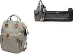 Humpy Dumpy Stijlvolle Luiertas Rugzak (Zwart) Met Uitschuifbaar Verschoon/ Slaap Bedje. Incl. Verschoon Matje, USB Poort & Buggy Straps -Babyproducten Winkel 1200x883 1