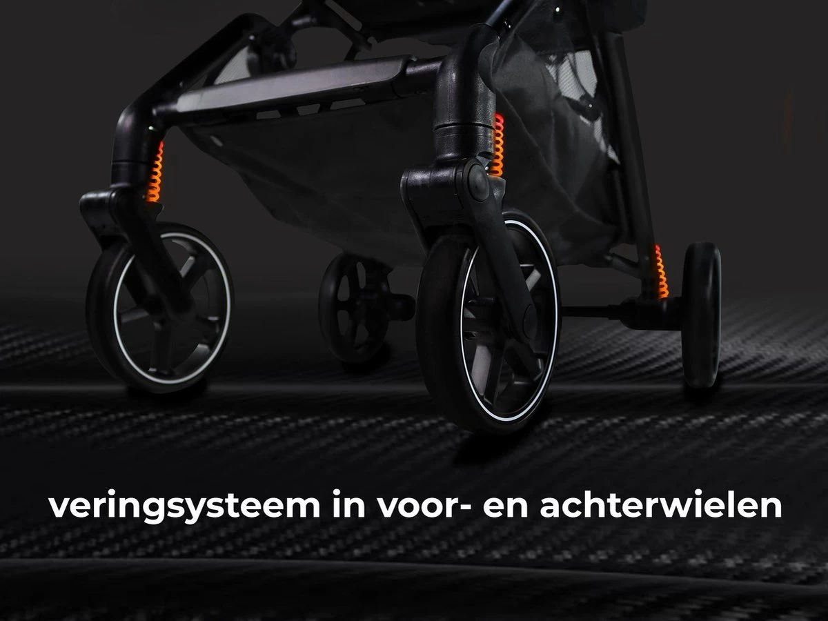 Deryan Luxe XP Buggy XL - Compact Lichtgewicht - Zwart - Aluminium Frame 10 Deryan Luxe XP Buggy XL - Compact Lichtgewicht - Zwart - Aluminium Frame - Afbeelding 10