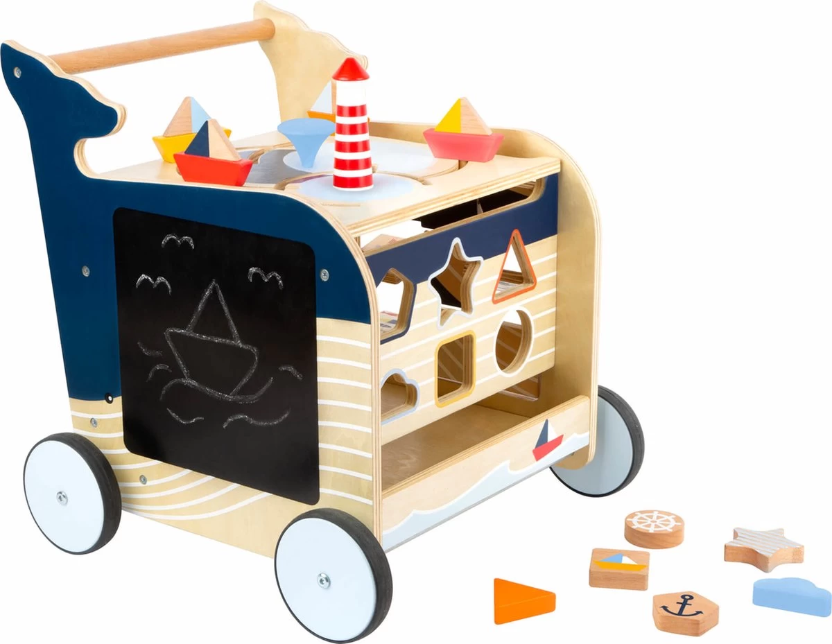 Baby Walvis Loopwagen - Houten Speelgoed Vanaf 1 Jaar 2 Baby Walvis Loopwagen - Houten Speelgoed Vanaf 1 Jaar - Afbeelding 2