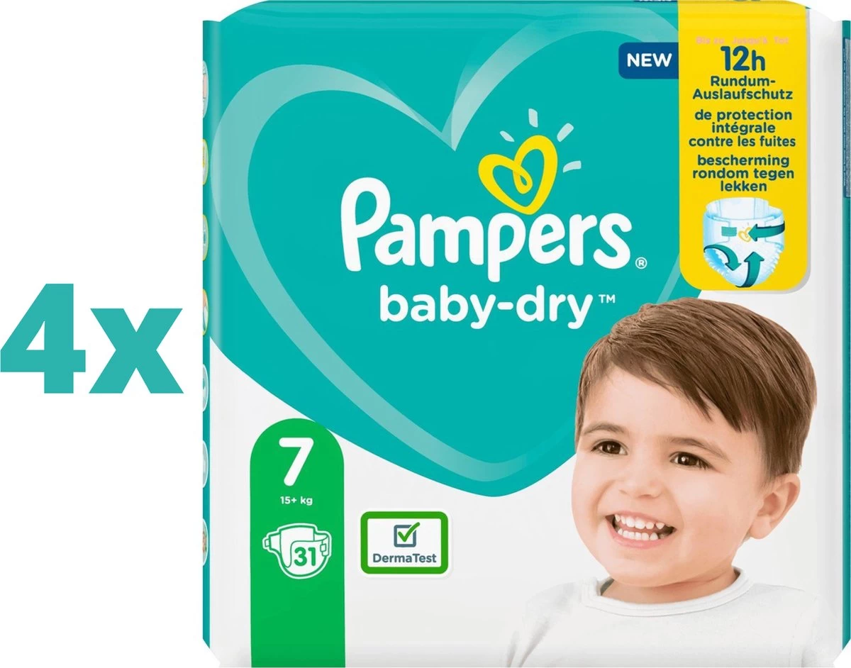 Pampers® Pampers Baby-Dry Luiers - Maat 7 (+15 Kg) - 124 Stuks - Maandbox 9 Pampers® Pampers Baby-Dry Luiers - Maat 7 (+15 Kg) - 124 Stuks - Maandbox - Afbeelding 9