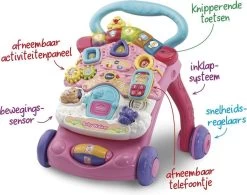 VTech 2 In 1 Baby Walker - Educatief Babyspeelgoed - Roze - 9 Tot 36 Maanden -Babyproducten Winkel 1200x946