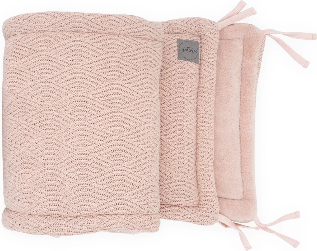 Jollein Bedomrander River Knit 180x35cm - Pale Pink 2 Jollein Bedomrander River Knit 180x35cm - Pale Pink - Afbeelding 2