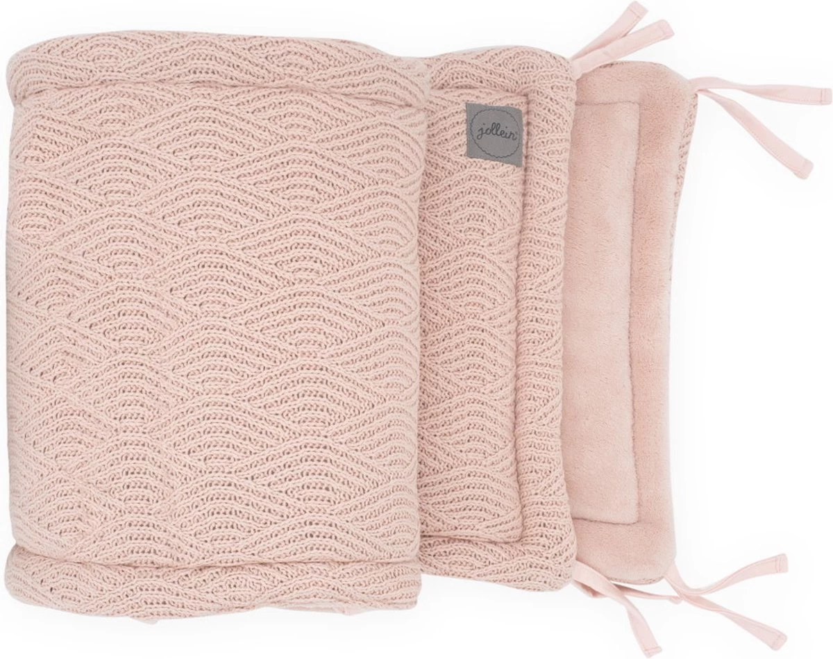 Jollein Bedomrander River Knit 180x35cm - Pale Pink 6 Jollein Bedomrander River Knit 180x35cm - Pale Pink - Afbeelding 6
